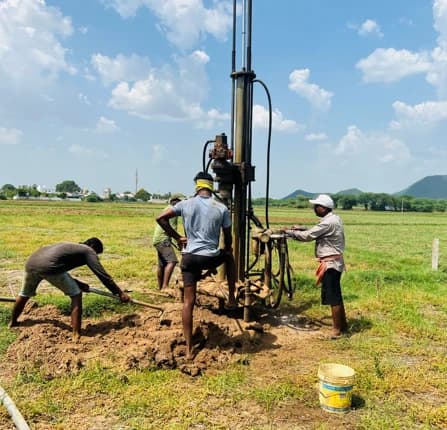 Borewell being drilled for water supply